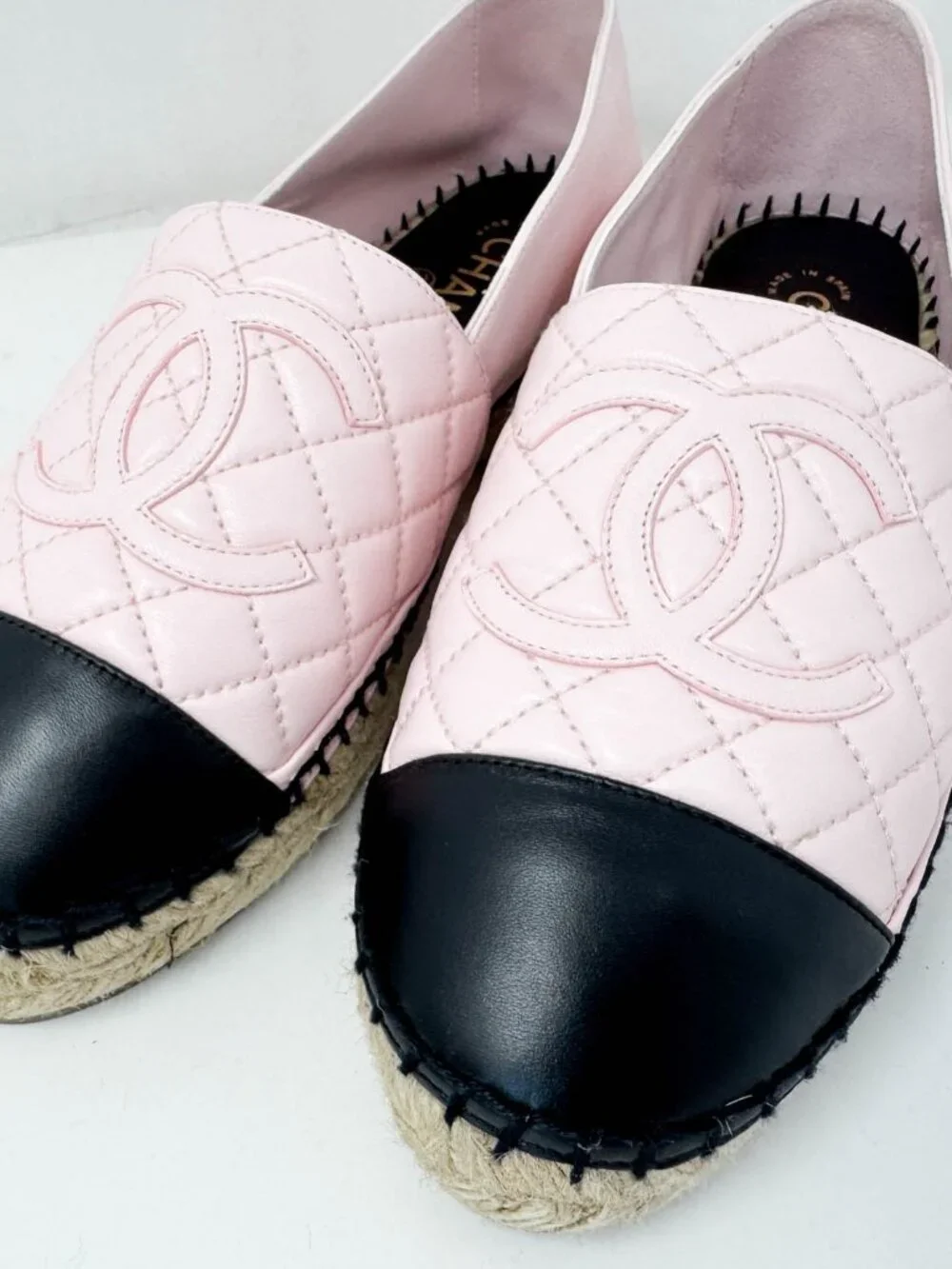 Chanel Pink Leather Espadrilles